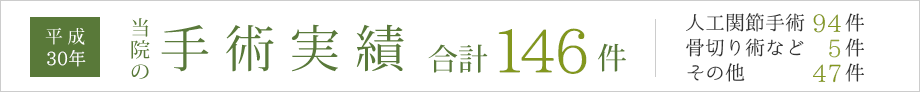 平成30年 当院の手術実績